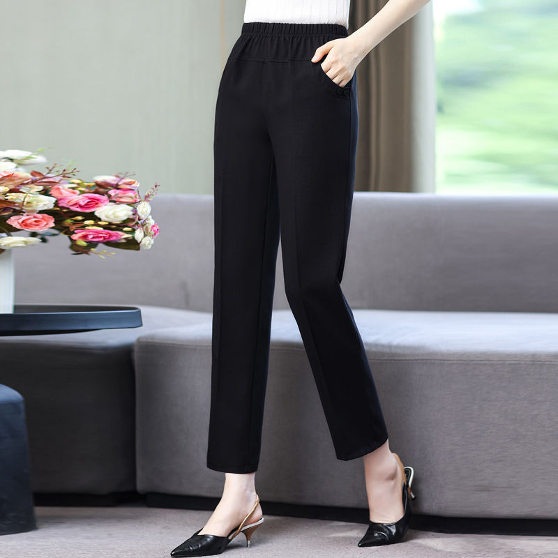 Pure Color Washed Cotton And Linen Cropped Pants