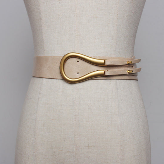Belt Women's Skirt Metal Buckle U-shaped Belt Decorative Windbreaker Outer Wear Pant Belt