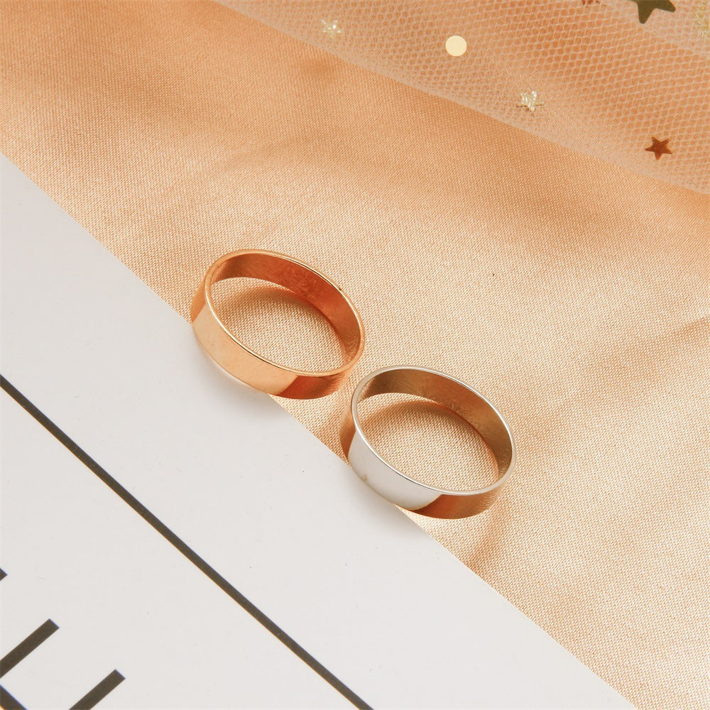 Geometric Cross Ring Retro Personality Six-piece Metal Set