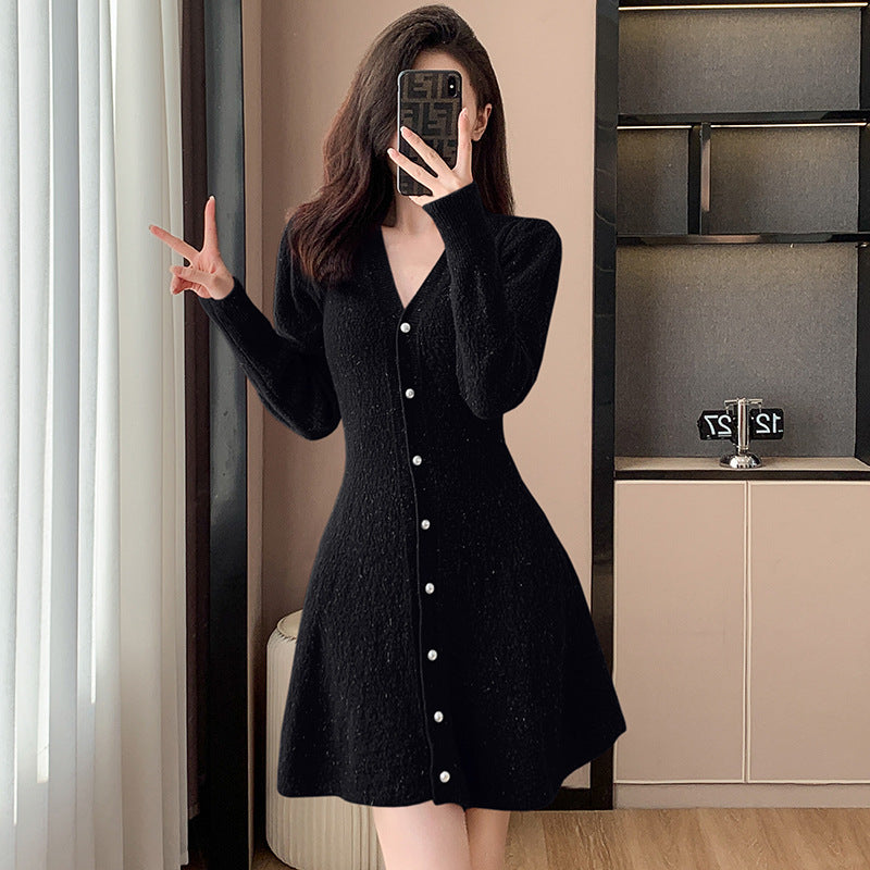 Casual Shirt Waist-tight Temperament Dress