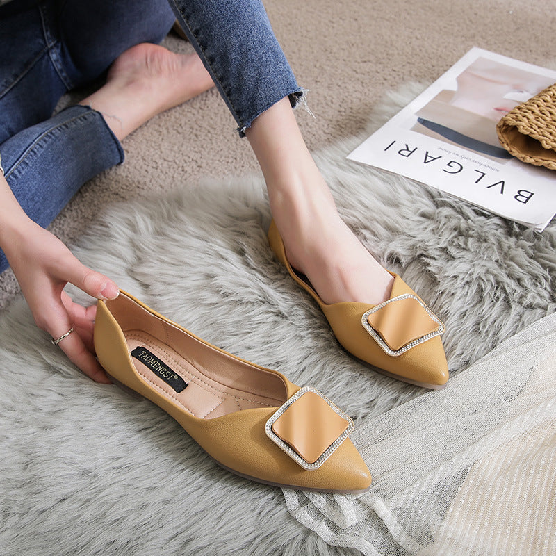 Women's Hollow Large Size Pointed Toe Flats