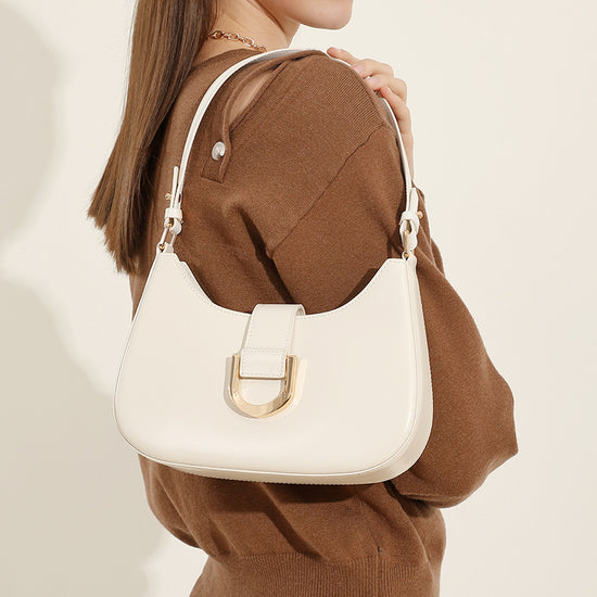 Special-interest Design High-grade Cowhide Baguette Bag