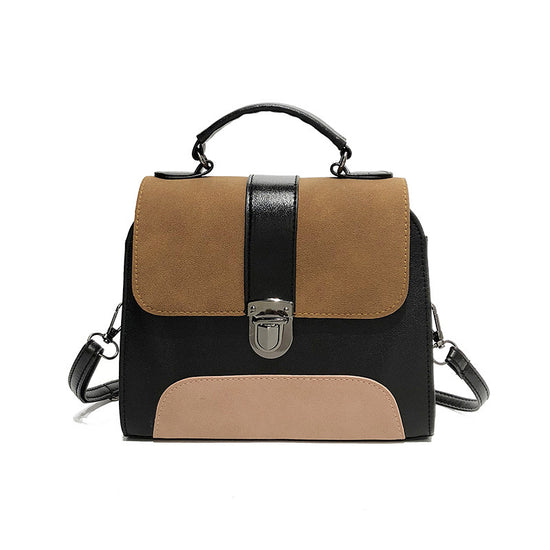 Fashion Frosted Cover Contrast Color Bag
