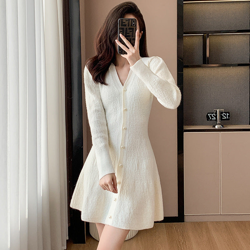 Casual Shirt Waist-tight Temperament Dress
