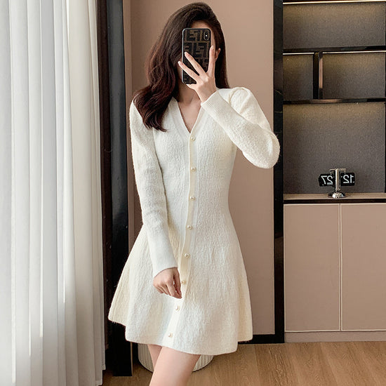 Casual Shirt Waist-tight Temperament Dress
