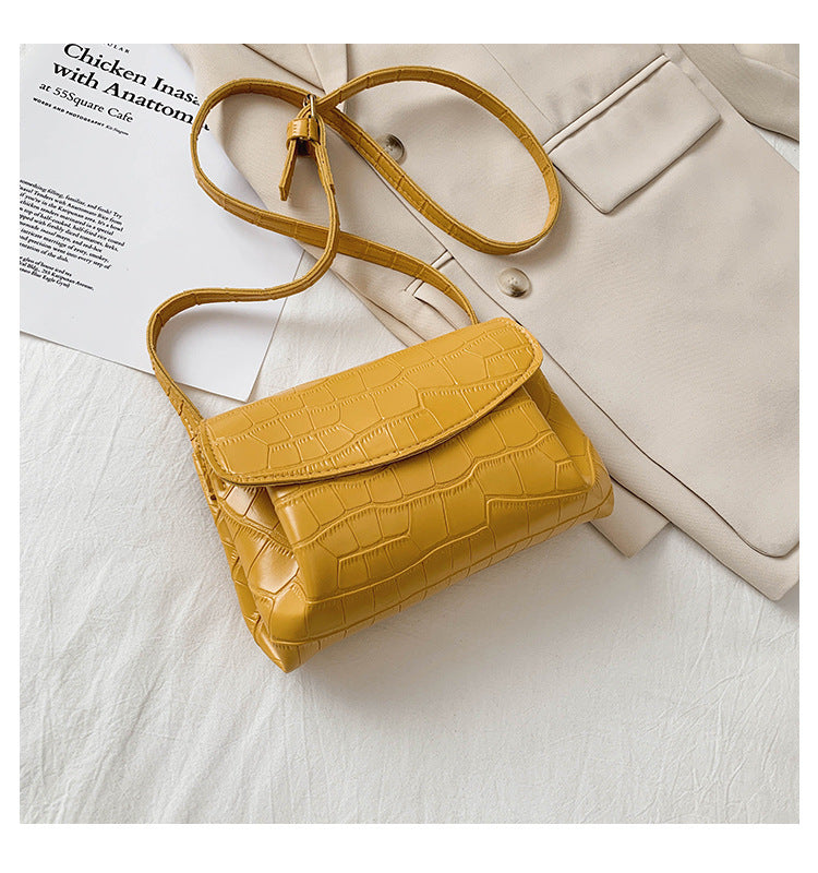 All-match texture single shoulder small square bag
