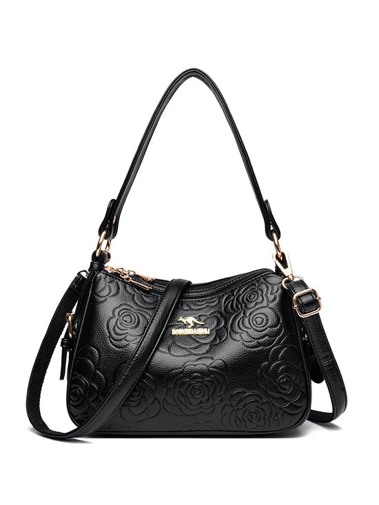 Soft Leather Textured Ethnic Style Simple Versatile Large Capacity Shoulder Messenger Bag