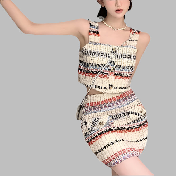 Women's French-style Hot Girl Camisole Skirt Two-piece Set
