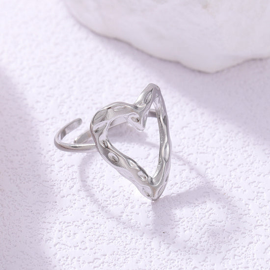 Retro Love Adjustable Stainless Steel Ring