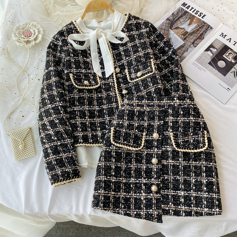 Tweed Jacket Three-piece Suit Bow Tie