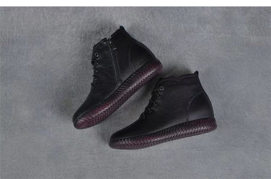 Low-cut Short Soft-soled Casual Bootsretro Mother Leather Boots