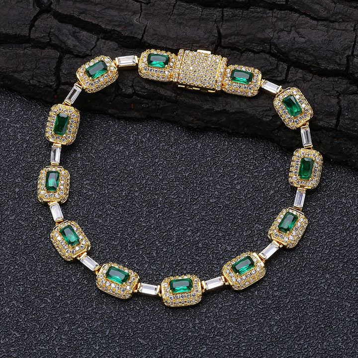 European Hip Hop Colorful Gemstone Jewelry Bracelet