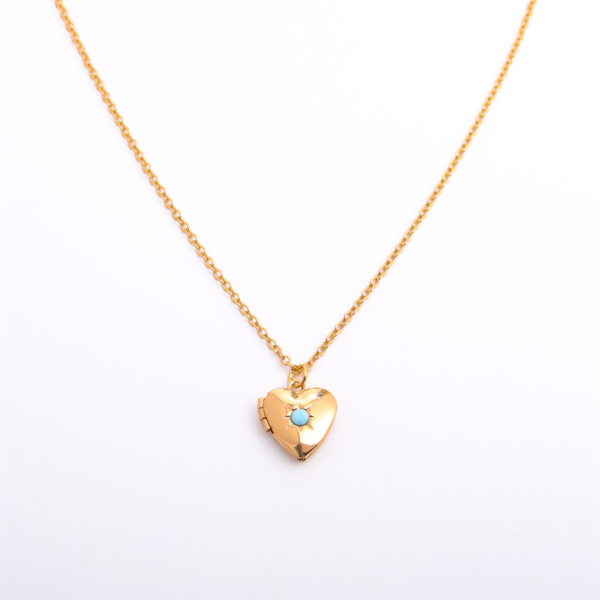 Fashion Love Heart Opening And Closing Album Titanium Steel Necklace