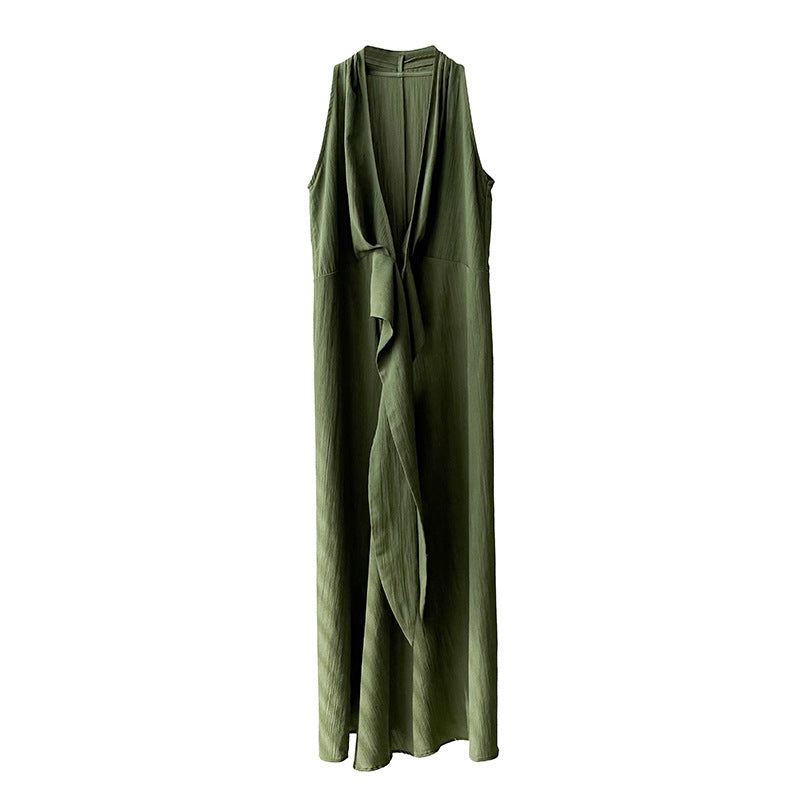 Temperament Waist-controlled Lace Up Slimming Long Dress