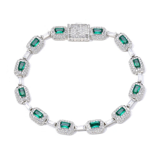 European Hip Hop Colorful Gemstone Jewelry Bracelet