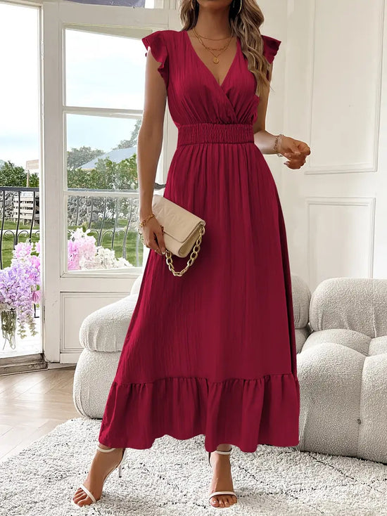 Long Summer Short Sleeve Dress