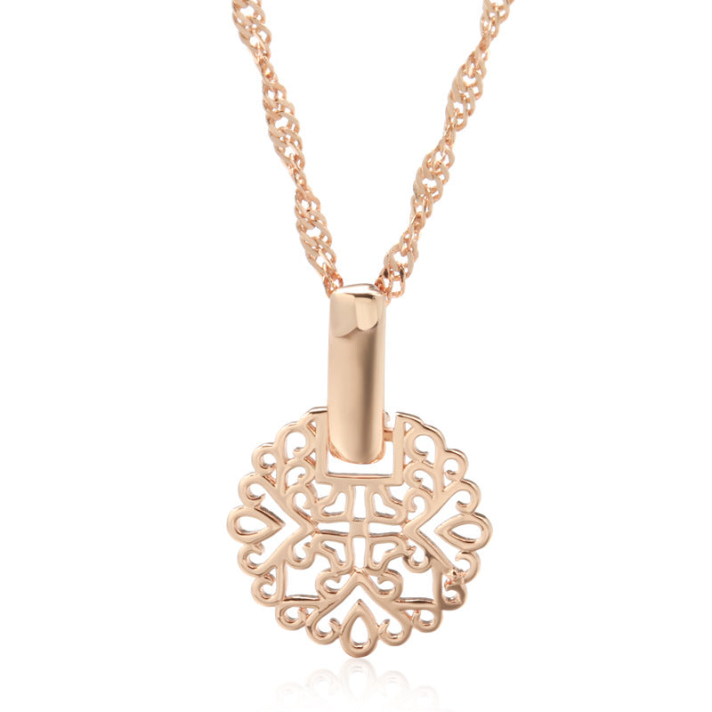 Fashionable Rose Gold Real Gold Plated Earrings