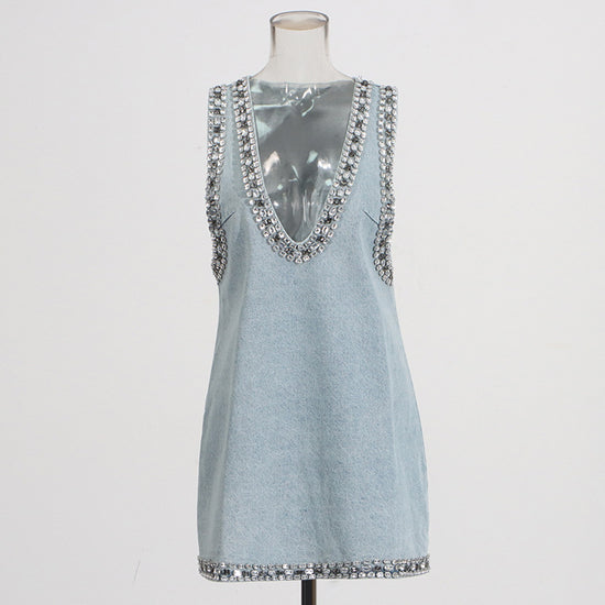 Fashion Personalized Sling Denim Dress Women