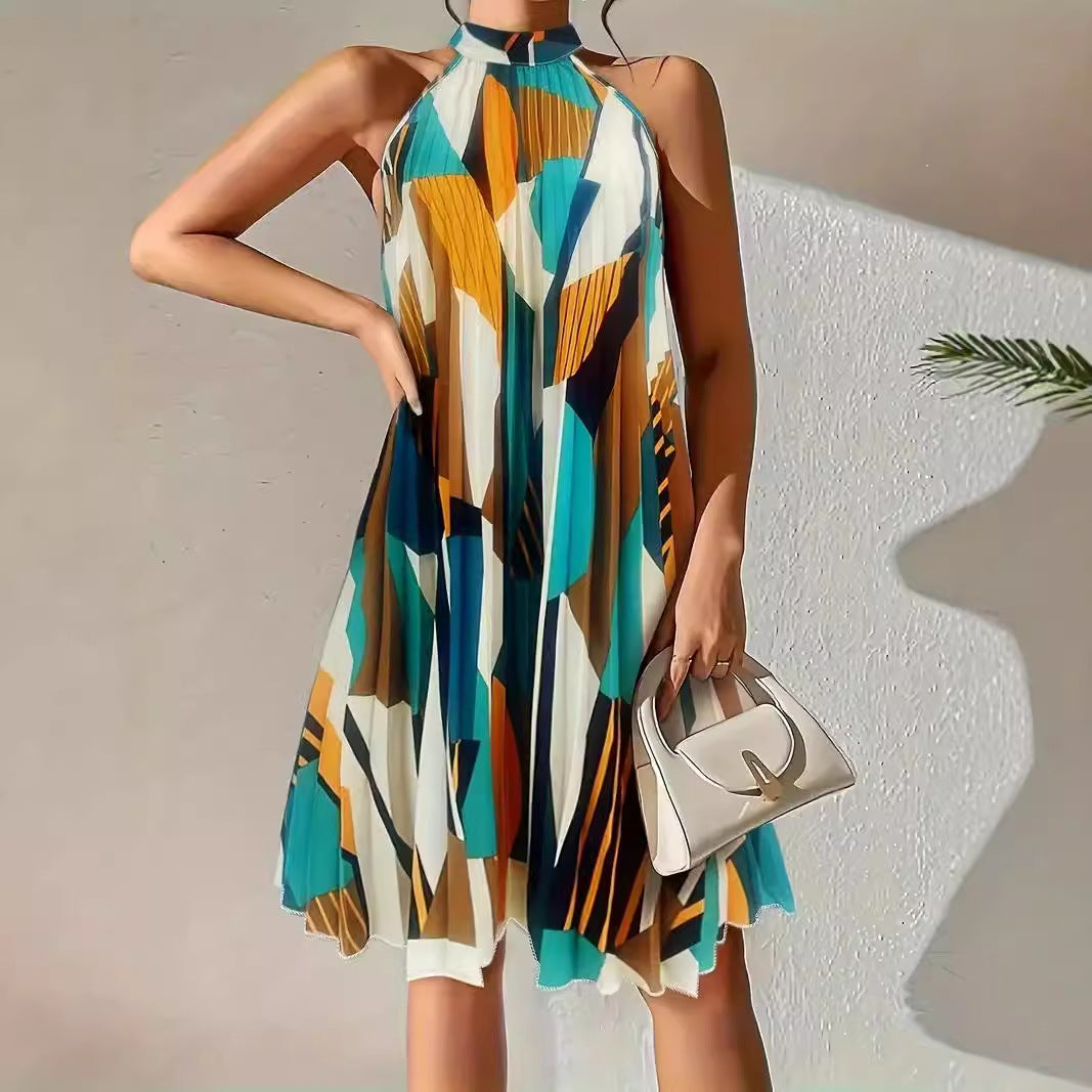 Women's Elegant Holiday Floral Print Long Dress