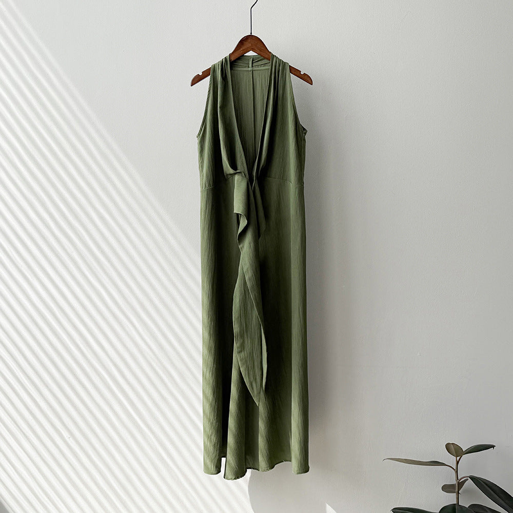 Temperament Waist-controlled Lace Up Slimming Long Dress