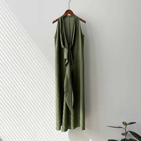 Temperament Waist-controlled Lace Up Slimming Long Dress