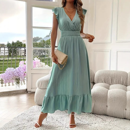 Long Summer Short Sleeve Dress