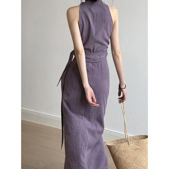Temperament Waist-controlled Lace Up Slimming Long Dress