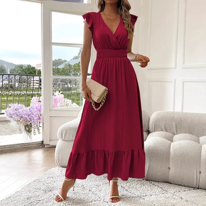 Long Summer Short Sleeve Dress
