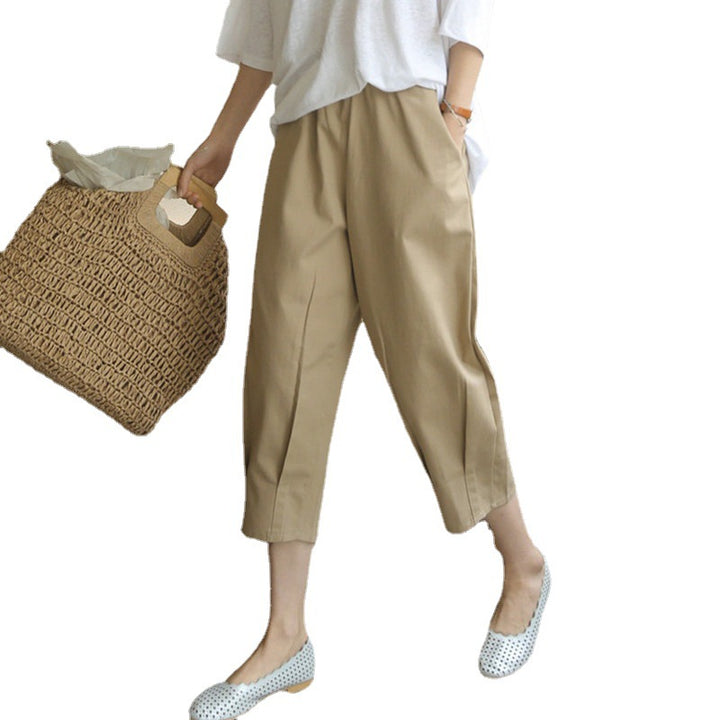 Cotton And Linen Trousers Loose Harem Pants High Waist