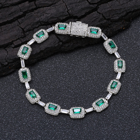 European Hip Hop Colorful Gemstone Jewelry Bracelet