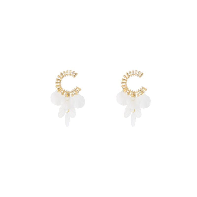 C- Ring Shell Tassel Delicate Earrings Women