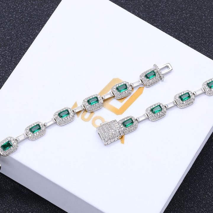 European Hip Hop Colorful Gemstone Jewelry Bracelet