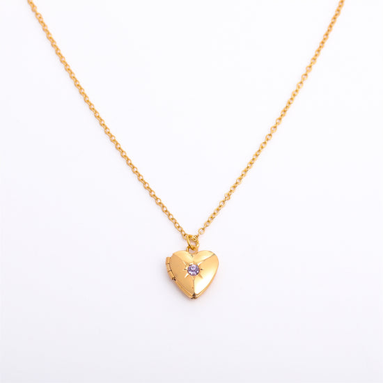 Fashion Love Heart Opening And Closing Album Titanium Steel Necklace