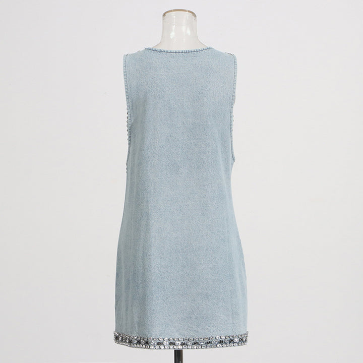 Fashion Personalized Sling Denim Dress Women