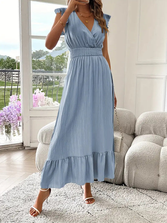 Long Summer Short Sleeve Dress