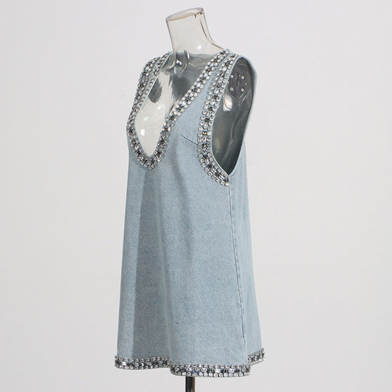 Fashion Personalized Sling Denim Dress Women