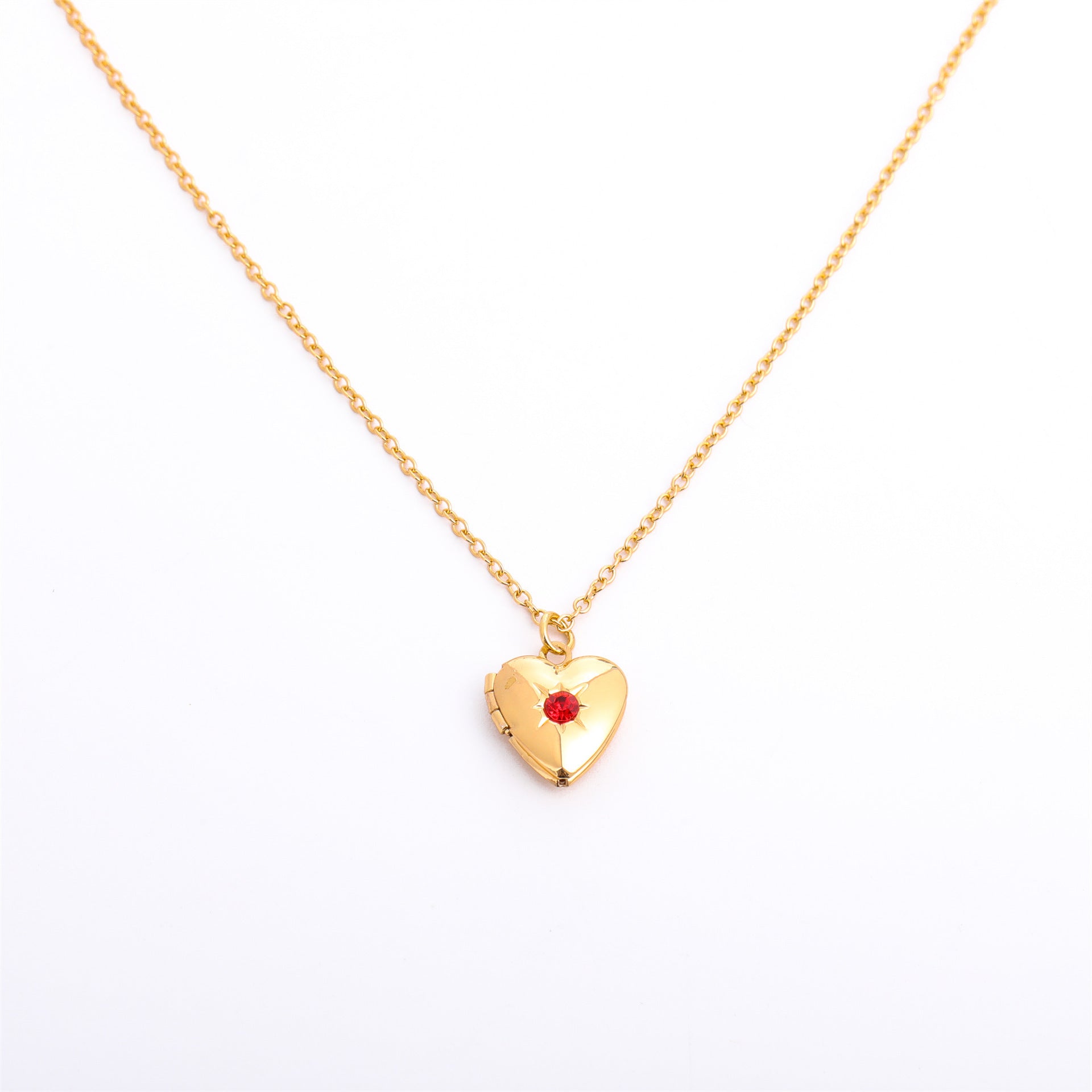 Fashion Love Heart Opening And Closing Album Titanium Steel Necklace