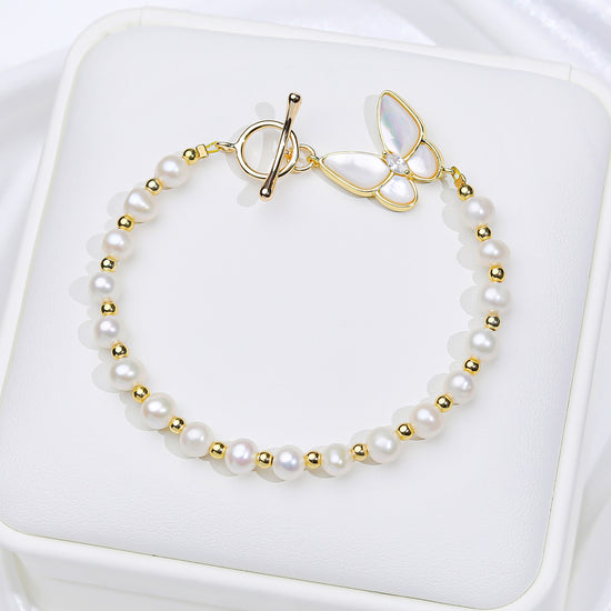 Pearl Bracelet Female Fritillary Butterfly Clover Ornament