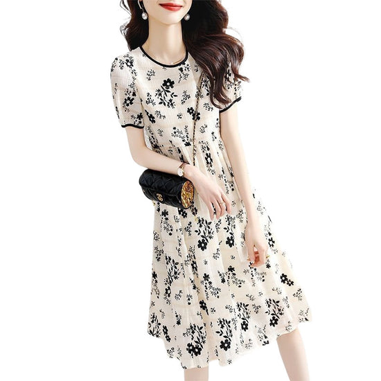 Floral Chiffon Dress Women's Clothes Summer