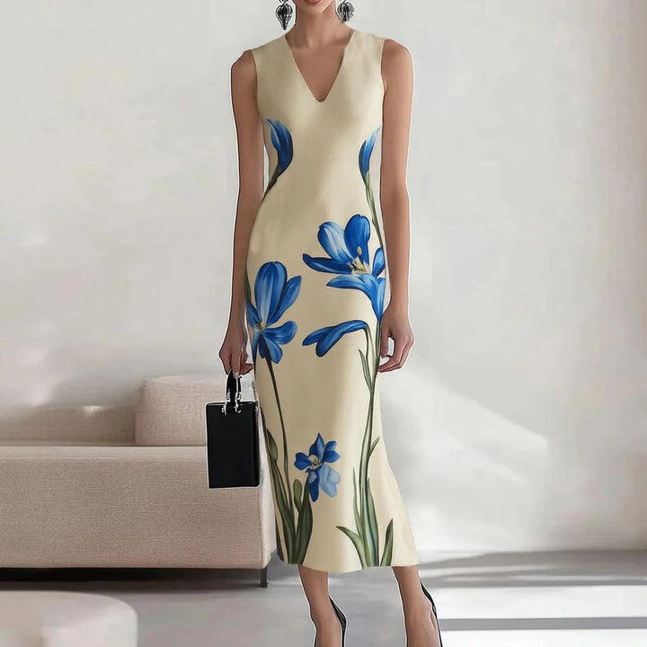 Printed Elegant Party Holiday Mid-length Dress
