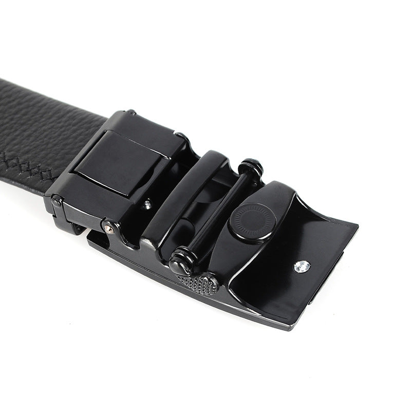 Genuine Leather Men's Automatic Buckle Belt