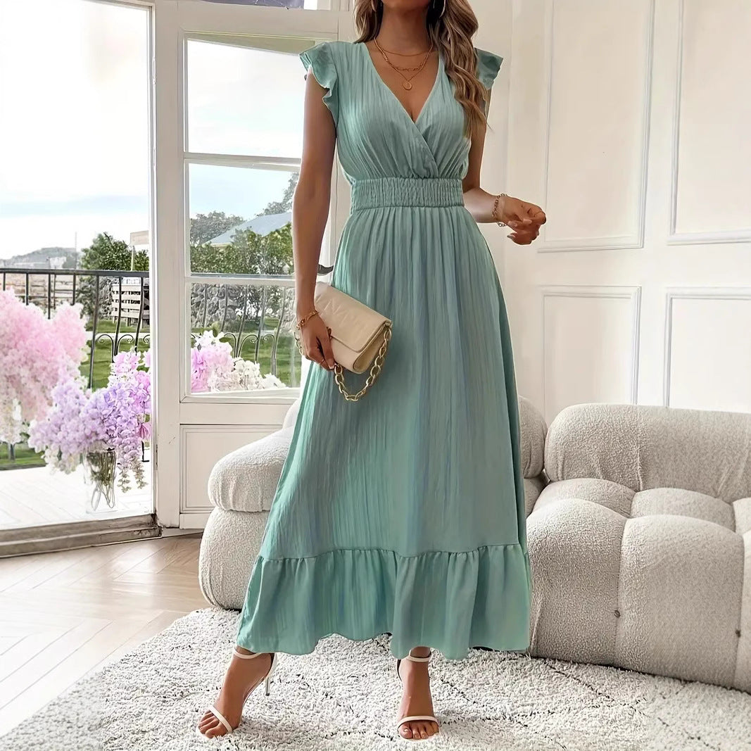 Long Summer Short Sleeve Dress