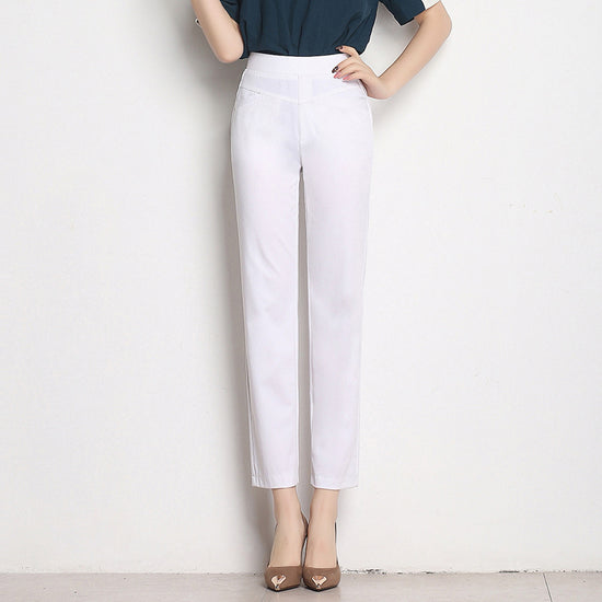High Waist Knit Four-sided Stretch Straight