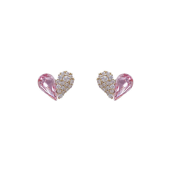 Ins Simple Little Peach Heart Temperament High-end Earrings