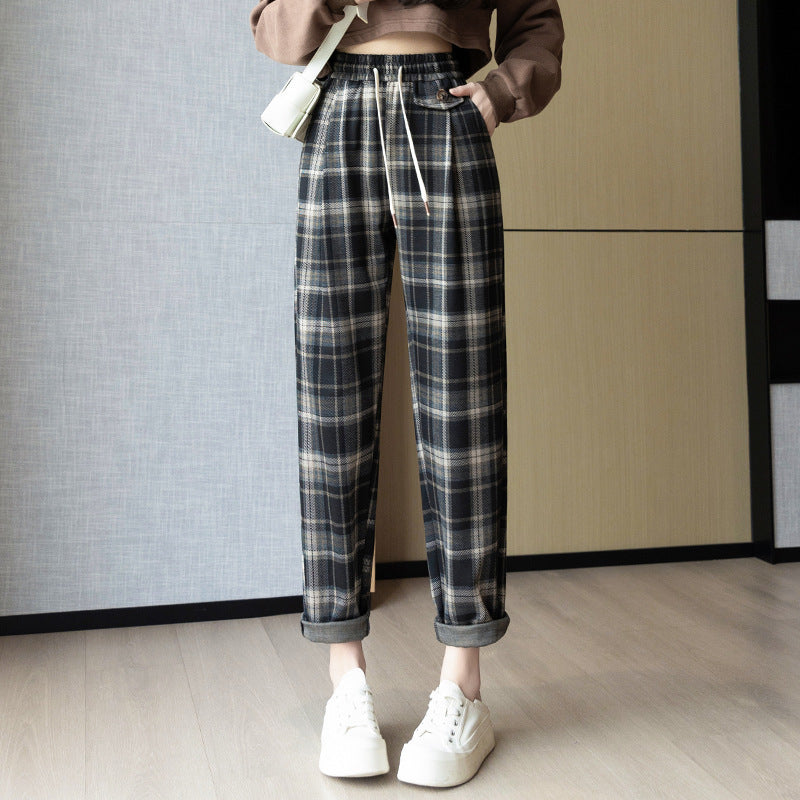 Leisure Harem Pants High Waist Elastic Stretch