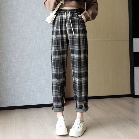 Leisure Harem Pants High Waist Elastic Stretch