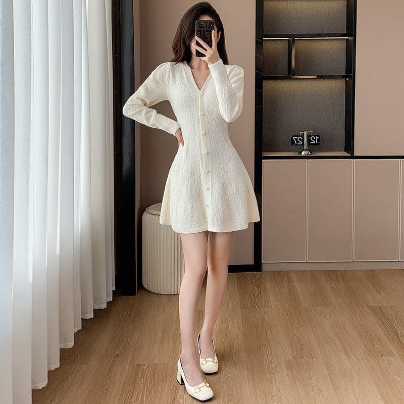Casual Shirt Waist-tight Temperament Dress