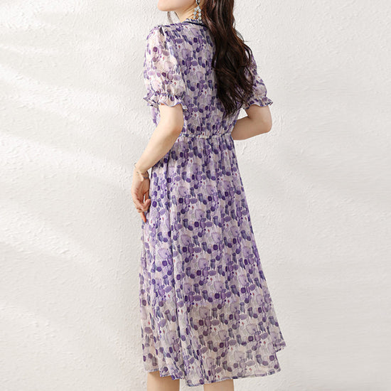 V-neck Tight Waist Commuting Elegant Dress