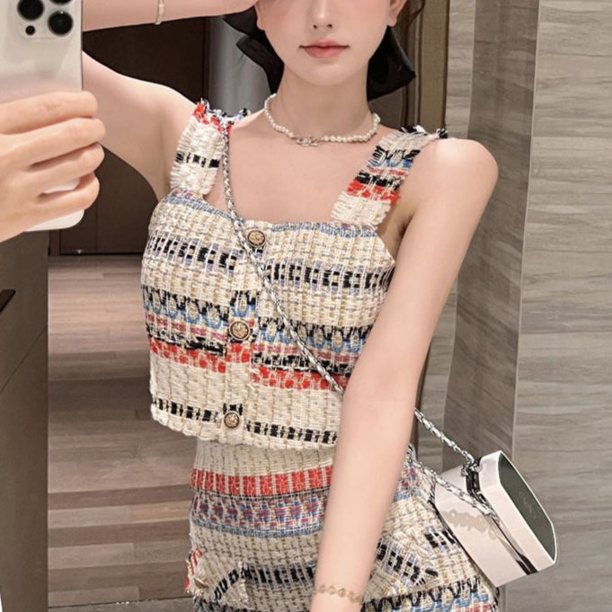 Women's French-style Hot Girl Camisole Skirt Two-piece Set