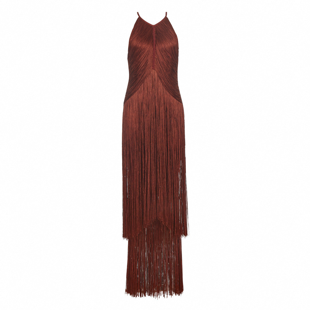 Tassel Sleeveless Waist Bandage One-piece Dress